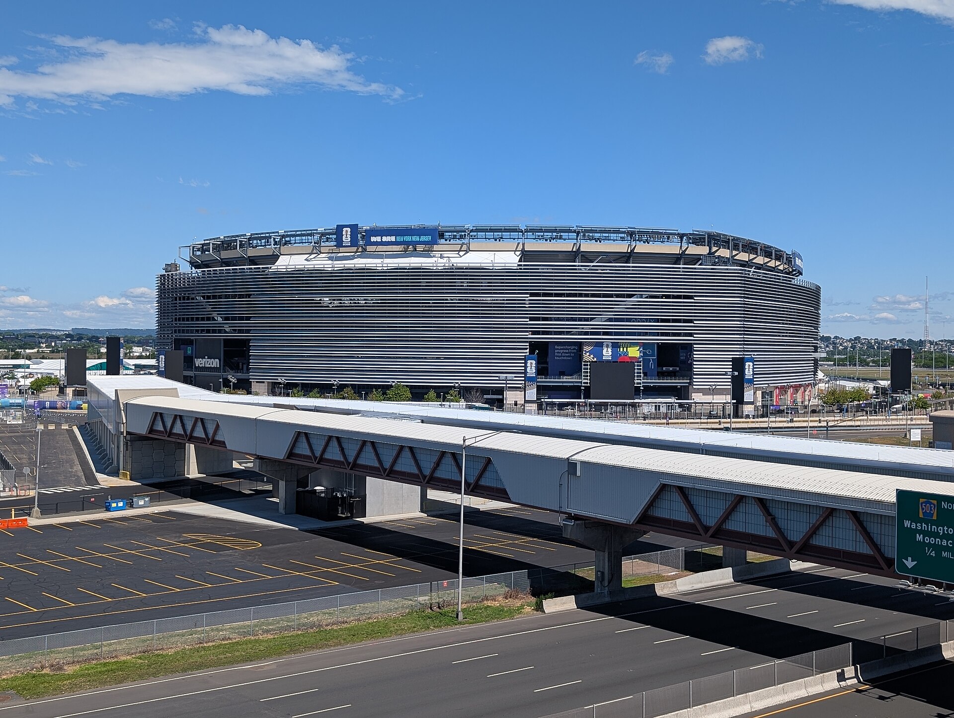 MetLife Stadium exterior during the 2026 FIFA World Cup, host of the World Cup 2026 final